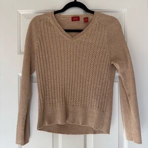 Valerie Stevens Tan V-Neck Sweater